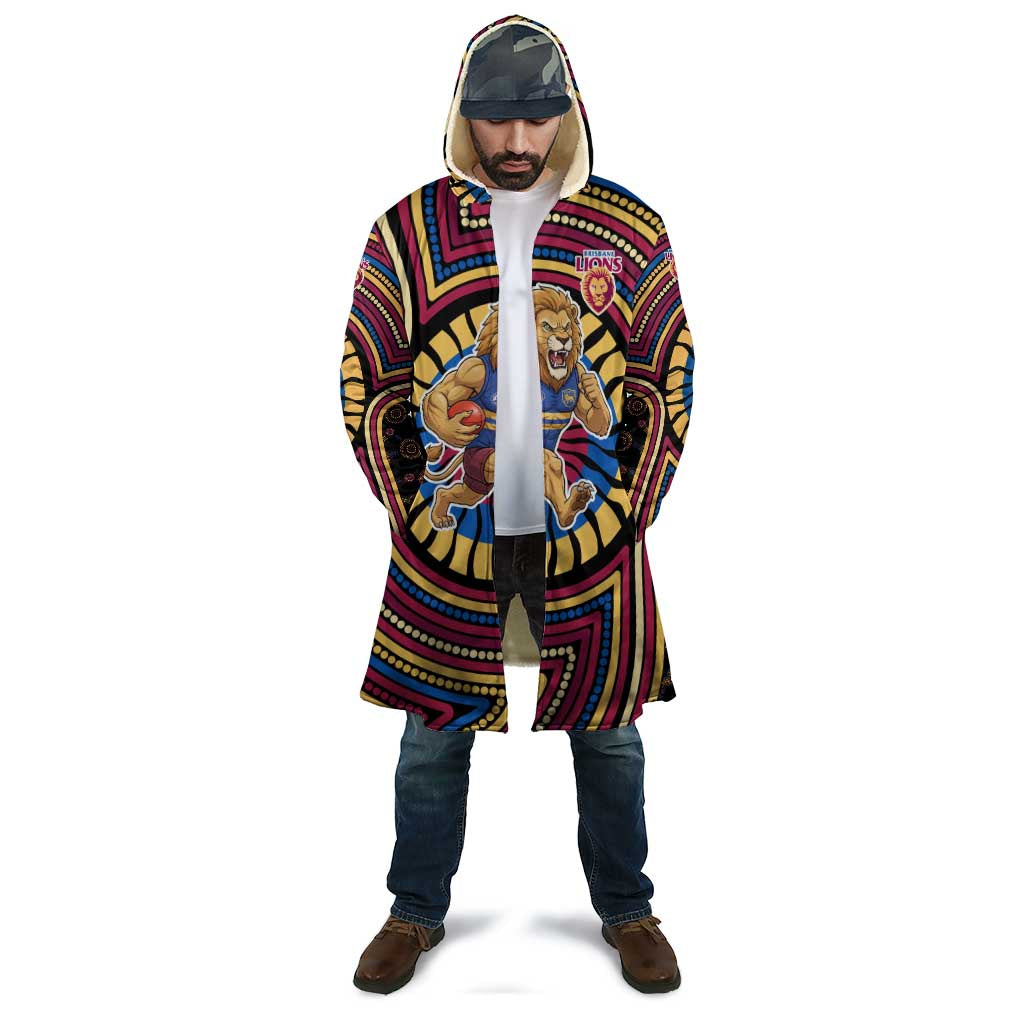 Brisbane Lions Cloak Indigenous Monochrome Dot Art Mascot Style