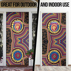 Brisbane Lions Door Cover Indigenous Monochrome Dot Art Mascot Style