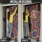 Brisbane Lions Door Cover Indigenous Monochrome Dot Art Mascot Style