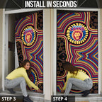 Brisbane Lions Door Cover Indigenous Monochrome Dot Art Mascot Style