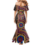 Brisbane Lions Family Matching Mermaid Dress and Hawaiian Shirt Indigenous Monochrome Dot Art Mascot Style