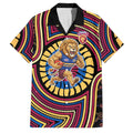Brisbane Lions Family Matching Tank Maxi Dress and Hawaiian Shirt Indigenous Monochrome Dot Art Mascot Style
