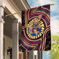 Brisbane Lions Garden Flag Indigenous Monochrome Dot Art Mascot Style