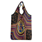 Brisbane Lions Grocery Bag Indigenous Monochrome Dot Art Mascot Style