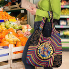 Brisbane Lions Grocery Bag Indigenous Monochrome Dot Art Mascot Style