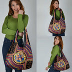 Brisbane Lions Grocery Bag Indigenous Monochrome Dot Art Mascot Style
