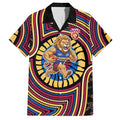 Brisbane Lions Hawaiian Shirt Indigenous Monochrome Dot Art Mascot Style
