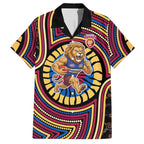 Brisbane Lions Hawaiian Shirt Indigenous Monochrome Dot Art Mascot Style