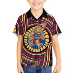 Brisbane Lions Hawaiian Shirt Indigenous Monochrome Dot Art Mascot Style
