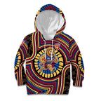 Brisbane Lions Kid Hoodie Indigenous Monochrome Dot Art Mascot Style