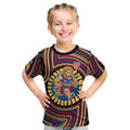 Brisbane Lions Kid T Shirt Indigenous Monochrome Dot Art Mascot Style