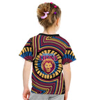 Brisbane Lions Kid T Shirt Indigenous Monochrome Dot Art Mascot Style