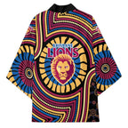 Brisbane Lions Kimono Indigenous Monochrome Dot Art Mascot Style