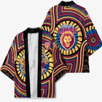 Brisbane Lions Kimono Indigenous Monochrome Dot Art Mascot Style