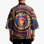 Brisbane Lions Kimono Indigenous Monochrome Dot Art Mascot Style