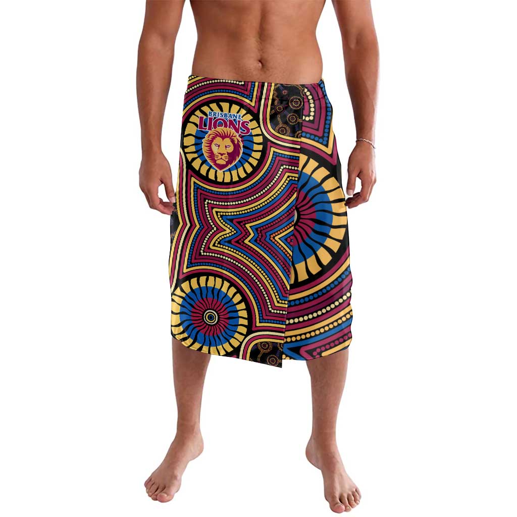 Brisbane Lions Lavalava Indigenous Monochrome Dot Art Mascot Style
