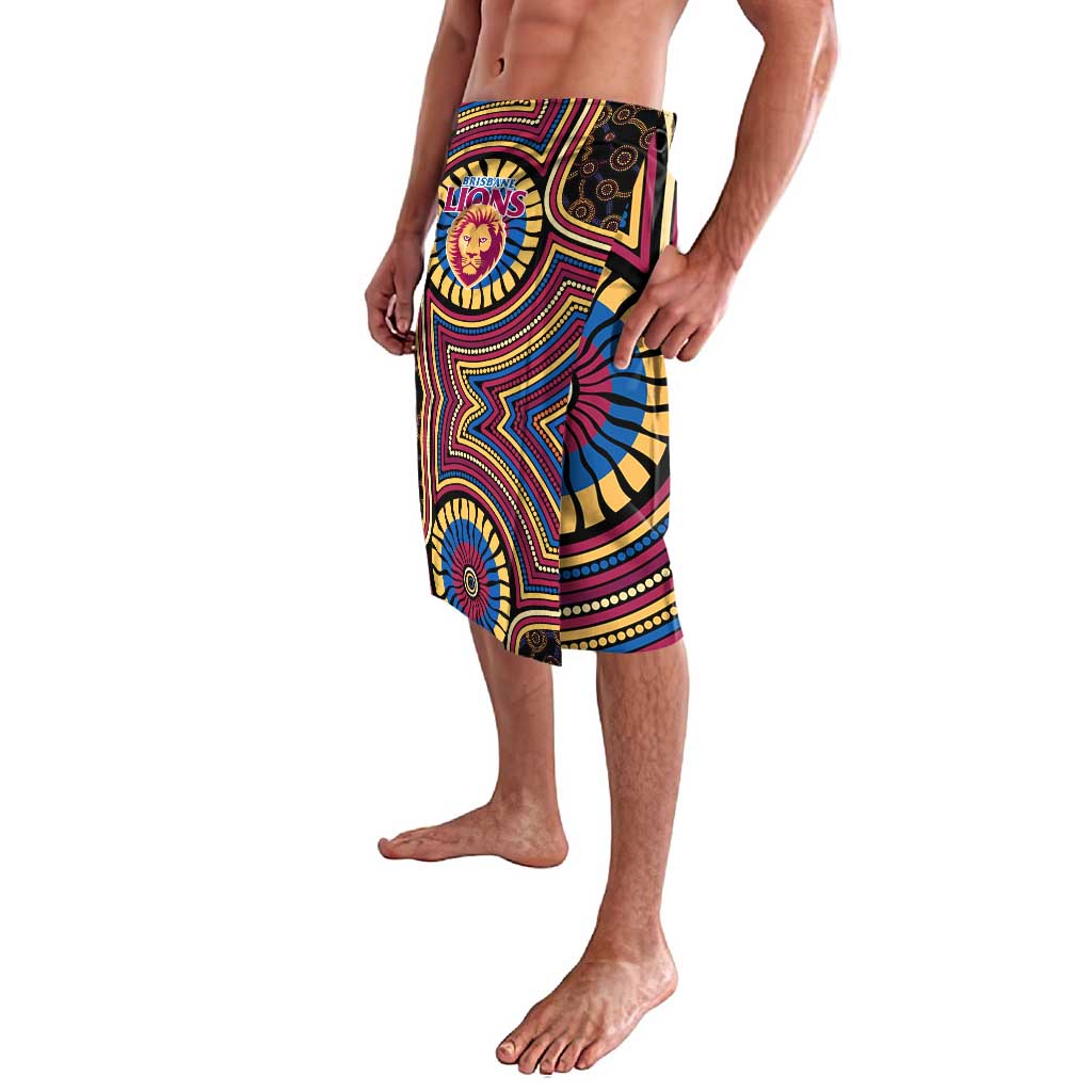 Brisbane Lions Lavalava Indigenous Monochrome Dot Art Mascot Style
