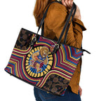Brisbane Lions Leather Tote Bag Indigenous Monochrome Dot Art Mascot Style