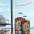 Brisbane Lions Luggage Cover Indigenous Monochrome Dot Art Mascot Style
