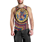 Brisbane Lions Men Tank Top Indigenous Monochrome Dot Art Mascot Style