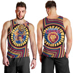 Brisbane Lions Men Tank Top Indigenous Monochrome Dot Art Mascot Style