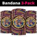 Brisbane Lions Neck Gaiter Indigenous Monochrome Dot Art Mascot Style