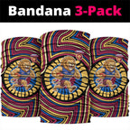 Brisbane Lions Neck Gaiter Indigenous Monochrome Dot Art Mascot Style