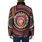 Brisbane Lions Padded Jacket Indigenous Monochrome Dot Art Mascot Style