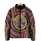 Brisbane Lions Padded Jacket Indigenous Monochrome Dot Art Mascot Style