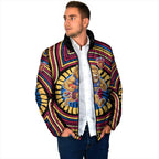 Brisbane Lions Padded Jacket Indigenous Monochrome Dot Art Mascot Style