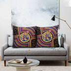 Brisbane Lions Pillow Cover Indigenous Monochrome Dot Art Mascot Style