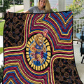 Brisbane Lions Quilt Indigenous Monochrome Dot Art Mascot Style