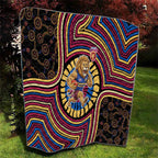 Brisbane Lions Quilt Indigenous Monochrome Dot Art Mascot Style