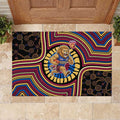 Brisbane Lions Rubber Doormat Indigenous Monochrome Dot Art Mascot Style