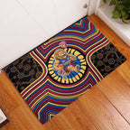 Brisbane Lions Rubber Doormat Indigenous Monochrome Dot Art Mascot Style