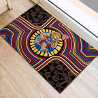 Brisbane Lions Rubber Doormat Indigenous Monochrome Dot Art Mascot Style