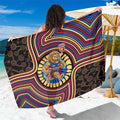 Brisbane Lions Sarong Indigenous Monochrome Dot Art Mascot Style