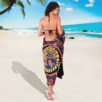 Brisbane Lions Sarong Indigenous Monochrome Dot Art Mascot Style