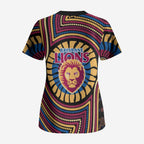Brisbane Lions Scrub Top Indigenous Monochrome Dot Art Mascot Style