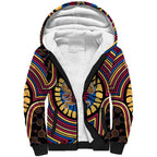 Brisbane Lions Sherpa Hoodie Indigenous Monochrome Dot Art Mascot Style