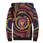 Brisbane Lions Sherpa Hoodie Indigenous Monochrome Dot Art Mascot Style