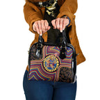 Brisbane Lions Shoulder Handbag Indigenous Monochrome Dot Art Mascot Style