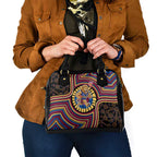 Brisbane Lions Shoulder Handbag Indigenous Monochrome Dot Art Mascot Style
