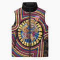 Brisbane Lions Sleeveless Puffer Jacket Indigenous Monochrome Dot Art Mascot Style
