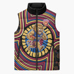 Brisbane Lions Sleeveless Puffer Jacket Indigenous Monochrome Dot Art Mascot Style