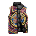 Brisbane Lions Sleeveless Puffer Jacket Indigenous Monochrome Dot Art Mascot Style