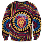 Brisbane Lions Sweatshirt Indigenous Monochrome Dot Art Mascot Style
