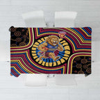 Brisbane Lions Tablecloth Indigenous Monochrome Dot Art Mascot Style