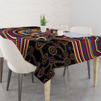 Brisbane Lions Tablecloth Indigenous Monochrome Dot Art Mascot Style