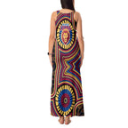 Brisbane Lions Tank Maxi Dress Indigenous Monochrome Dot Art Mascot Style